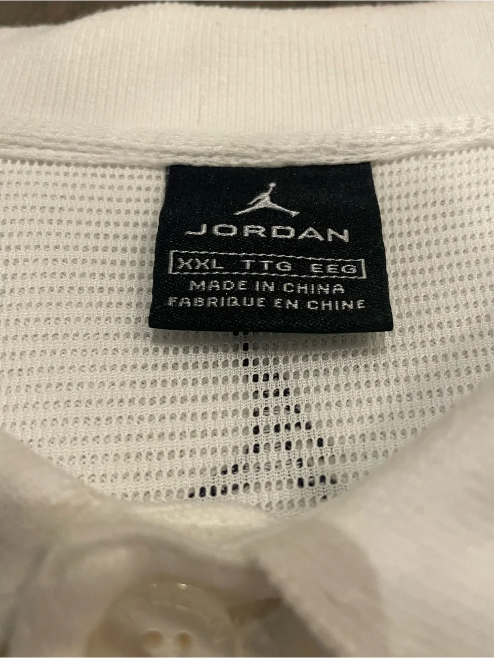 Jordan Polo Shirt Men’s XXL White Sneaker Print Jumpman Graphic Aeronautics Golf